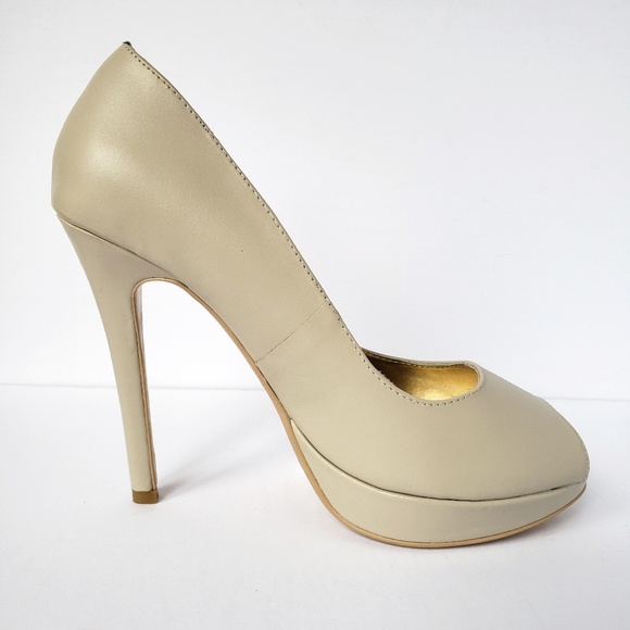 *New Colin Stuart Leather Peep Toe Heels - Picture 2 of 5